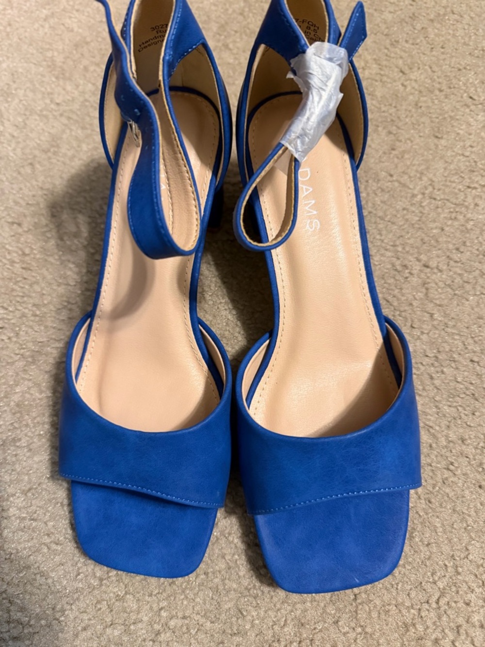 J Adams Royal Blue Suede Ankle-Strap Block Heels style Ruth